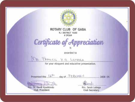 Rotary Club Testimonial